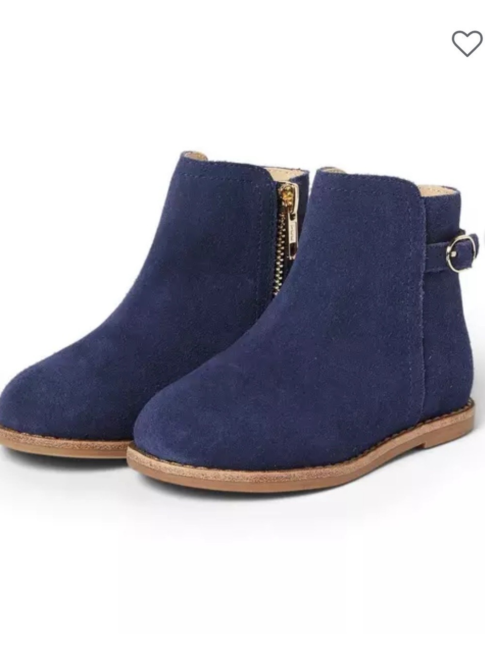 Janie and Jack Navy Suede Zip Ankle Boots Size 7 - Picture 11 of 12